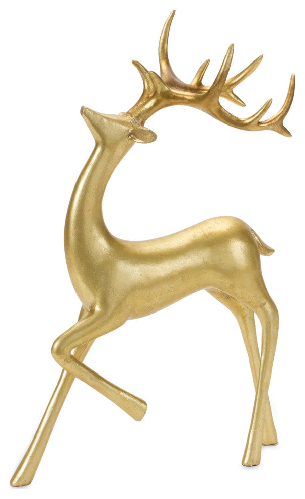 Gold Minimalist Deer Statue, 2-Piece Set