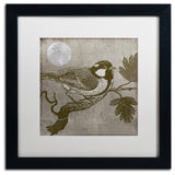 Color Bakery 'Moon Bird' Art, Black Frame, White Matte, 16"x16"