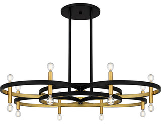 Winsland Eight Light Chandelier in Matte Black