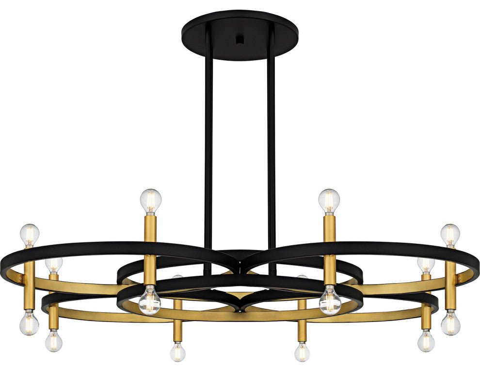 Winsland Eight Light Chandelier in Matte Black