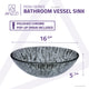 Posh Series Deco-Glass Vessel Sink, Verdure Silver