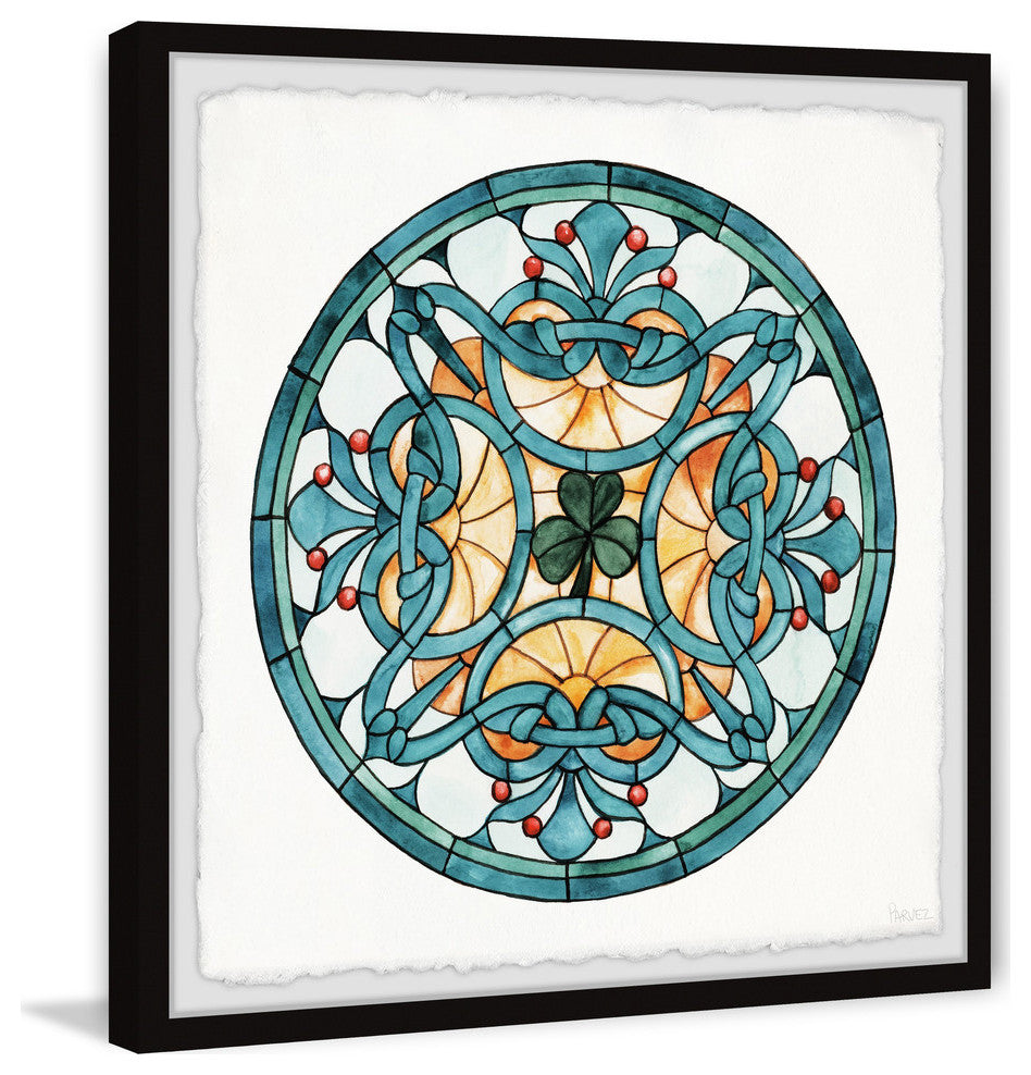 "Center Clover Leaf" Framed Painting Print, 12"x12"