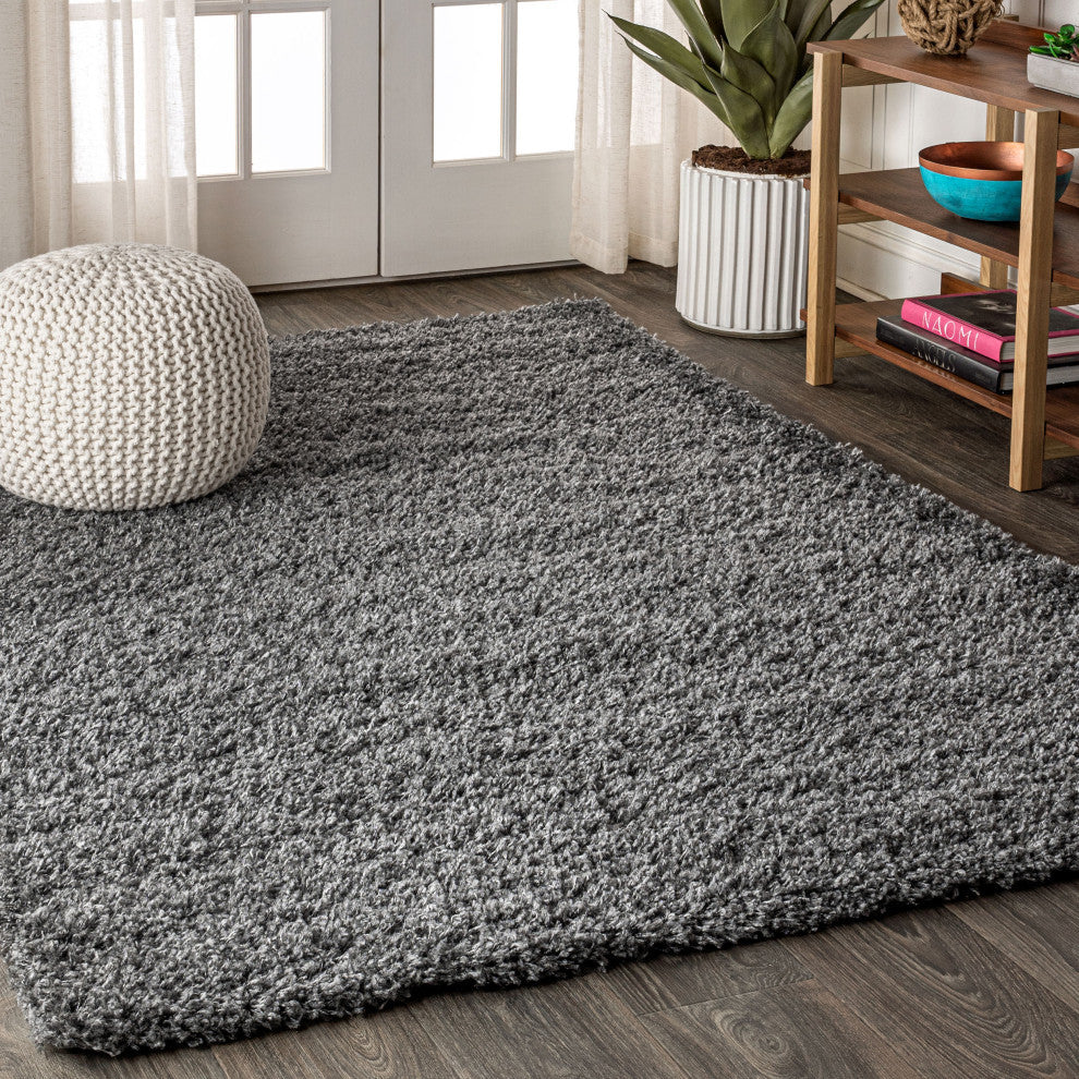 Mercer Shag Plush Area Rug, Charcoal, 3 X 5