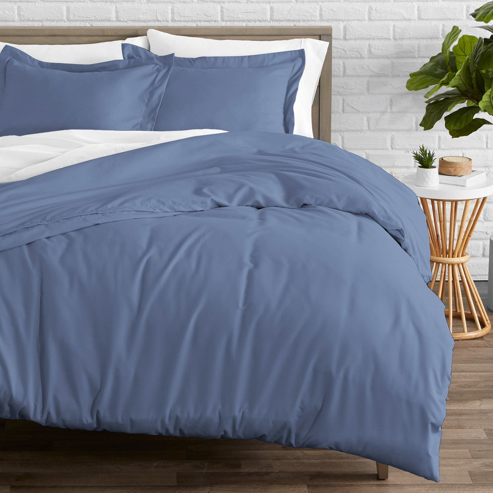 Bare Home Microfiber Duvet Insert & Duvet Cover Set, Coronet Blue, King