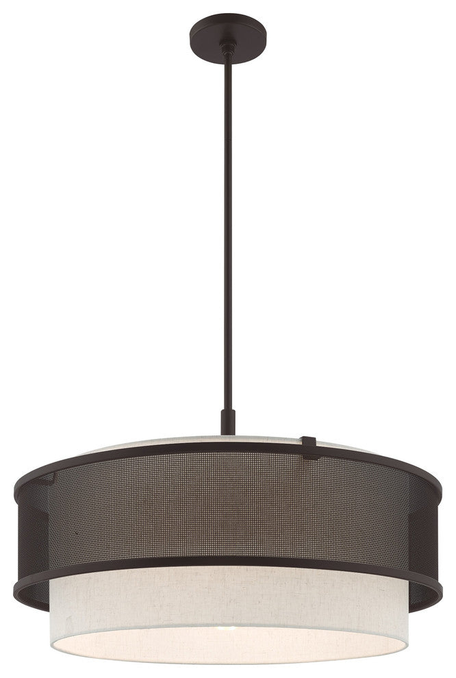 Livex Lighting Bronze 4 + 1 * Light Pendant Chandelier