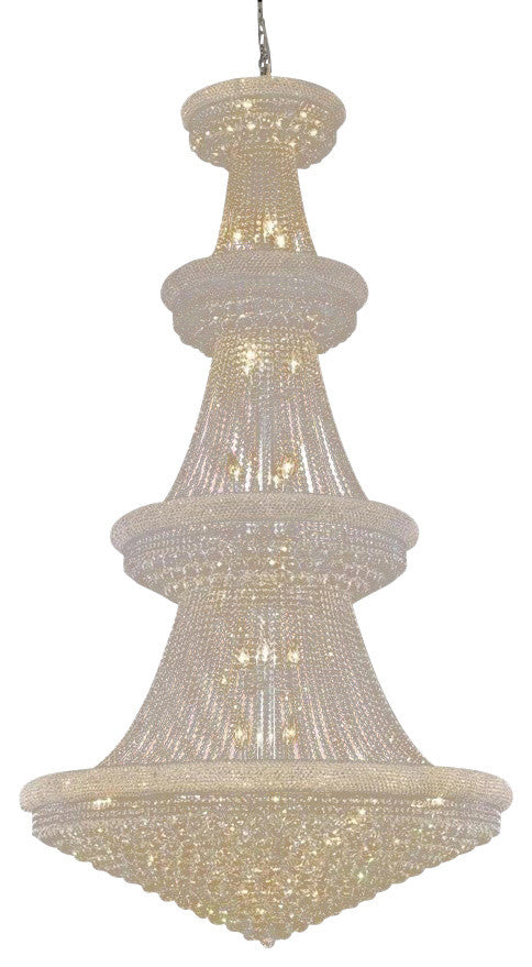 Elegant Primo Foyer Hall Light, Chrome Finish With Royal Cut Crystal