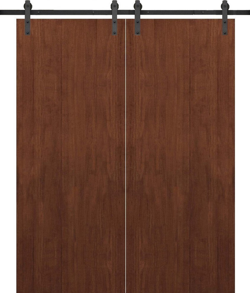 Sliding Double Barn Doors 36 x 80 & 13FT Rail | Planum 0010 Walnut Modena