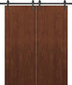 Sliding Double Barn Doors 36 x 80 & 13FT Rail | Planum 0010 Walnut Modena