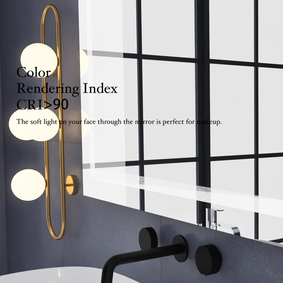 Frameless Anti-Fog Wall Mounted Dimmable LED Bath Vanity Mirror, 36" X 48"