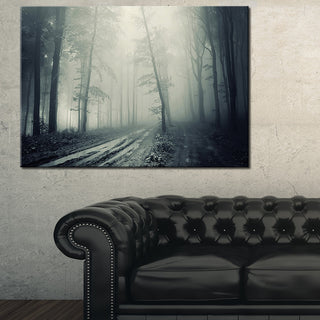 "Spooky Dark Forest With Fog" Canvas Print, 32"x16"