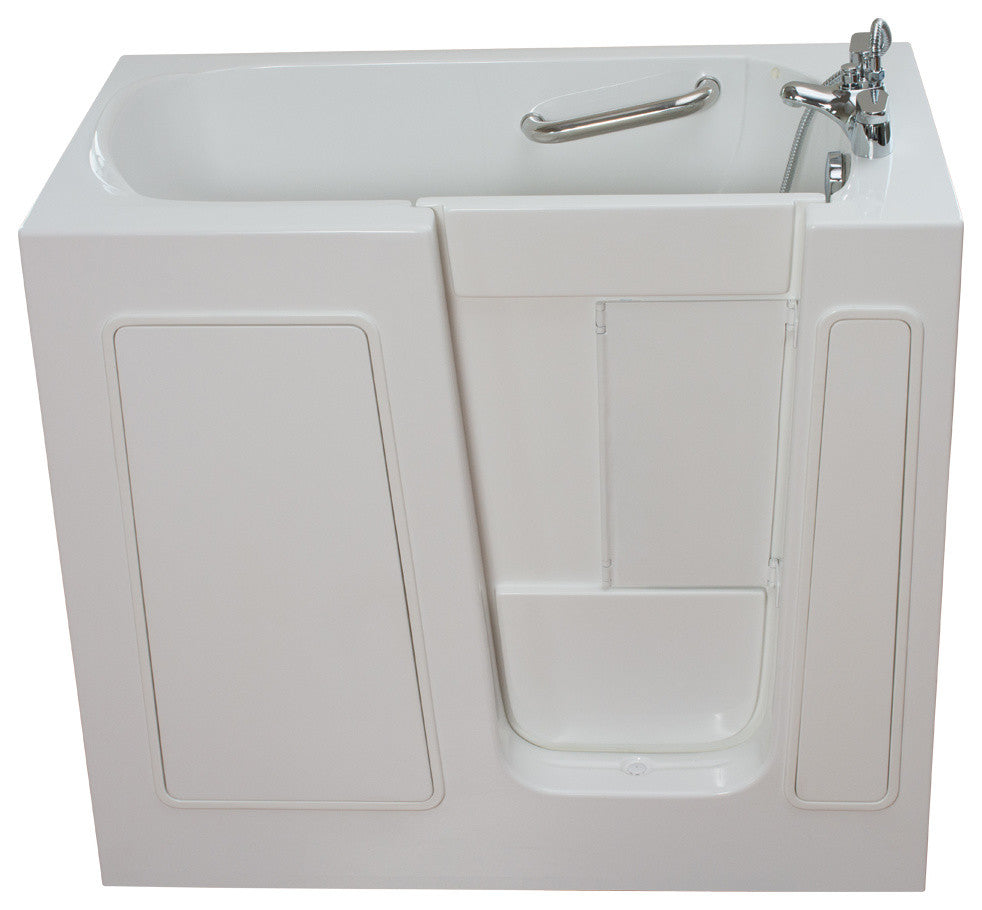Ella's Bubbles Small Walk-In Right Drain Soaking Bathtub, White
