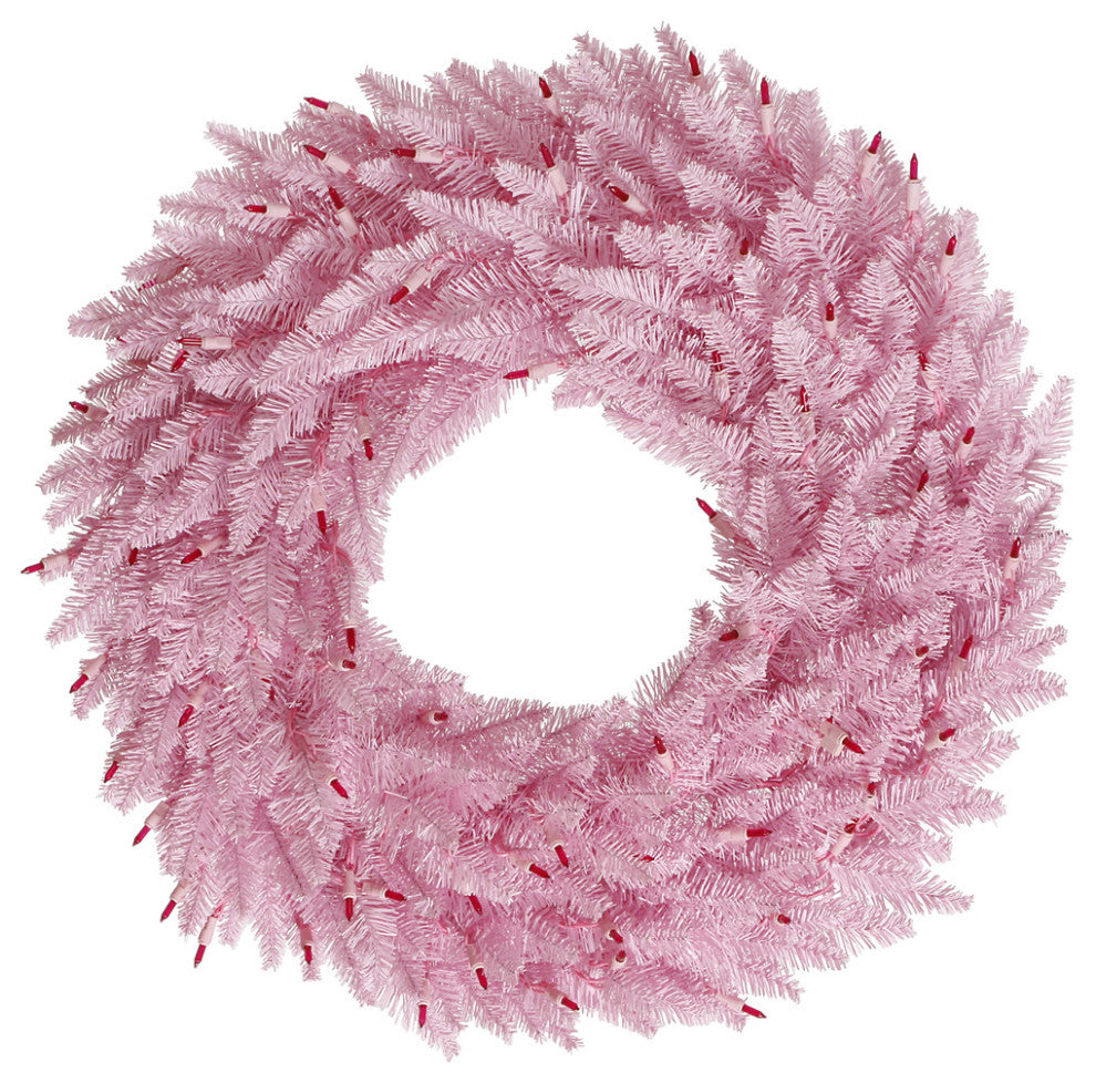 24" Pink Fir Wreath 210T