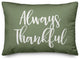 Always Thankful Lumbar Pillow, Green, 14"x20"