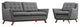 Modern Gray Beguile Living Room Set Upholstered Fabric Set of 2