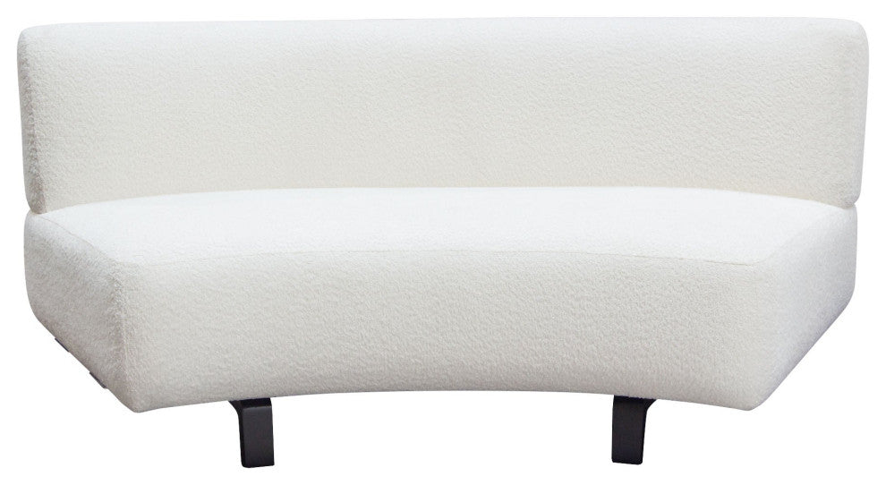 Vesper Curved Armless Sofa, White