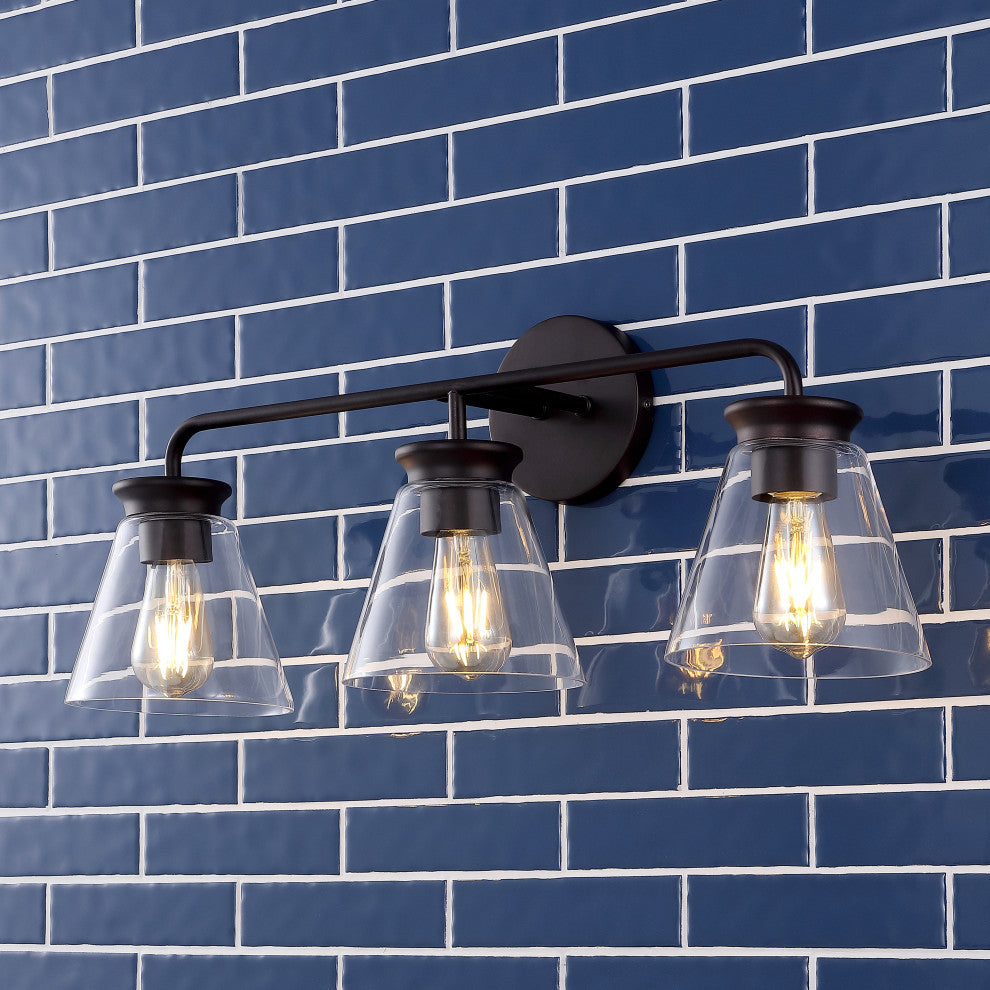 Kondo Modern Farmhouse Iron LED Vanity, 3-Light
