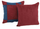 18" Patchwork Microsuede Square Throw Pillows, Set of 2, Red Wine/Indigo
