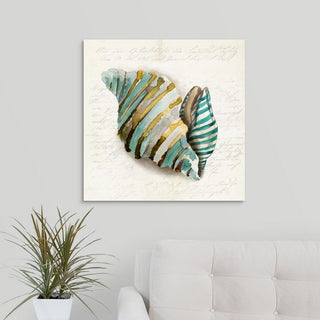 "Blue Coral II" Wrapped Canvas Art Print, 24"x24"x1.5"