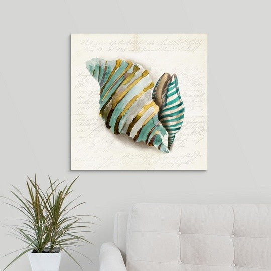 "Blue Coral II" Wrapped Canvas Art Print, 24"x24"x1.5"