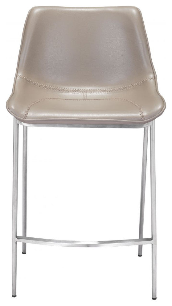 Magnus Counter Chair, Set of 2 Brown/Silver