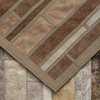 Cowhide Patchwork Rug, Kronos, Neutral, 6'x9'