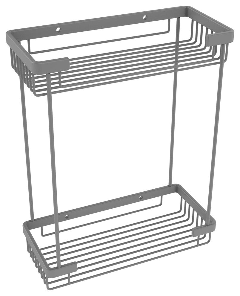 Double Tier Toiletry Shower Basket, Matte Gray
