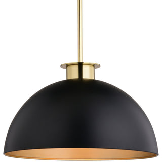 Vaxcel Lighting P0411 Devon 16"W Pendant - Matte Black / Satin Brass