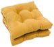 16" Solid Micro Suede Square Tufted Chair Cushions, Set of 2, Lemon