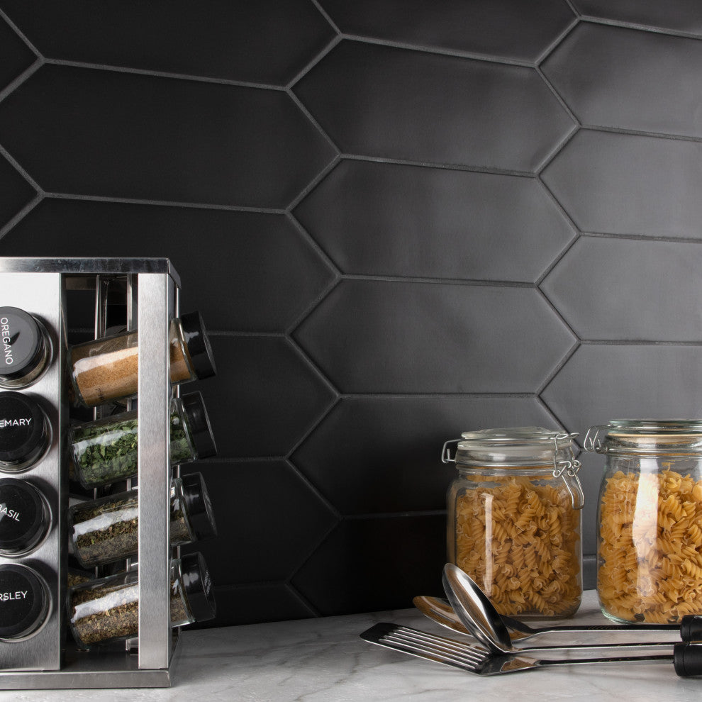 Kite Black Porcelain Floor and Wall Tile