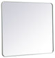 Ellis Soft Corner Metal Rectangular Mirror, White, 36"x40"