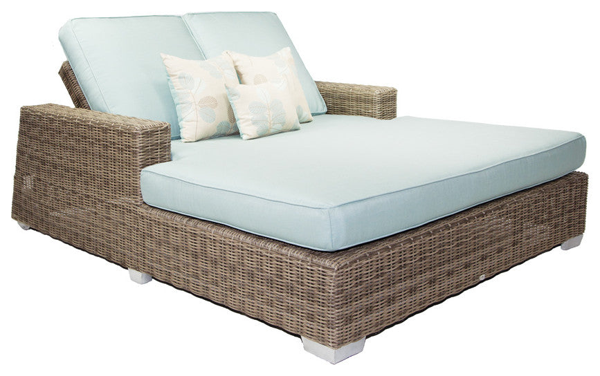 Palisades Double Chaise, Canvas Antique Beige