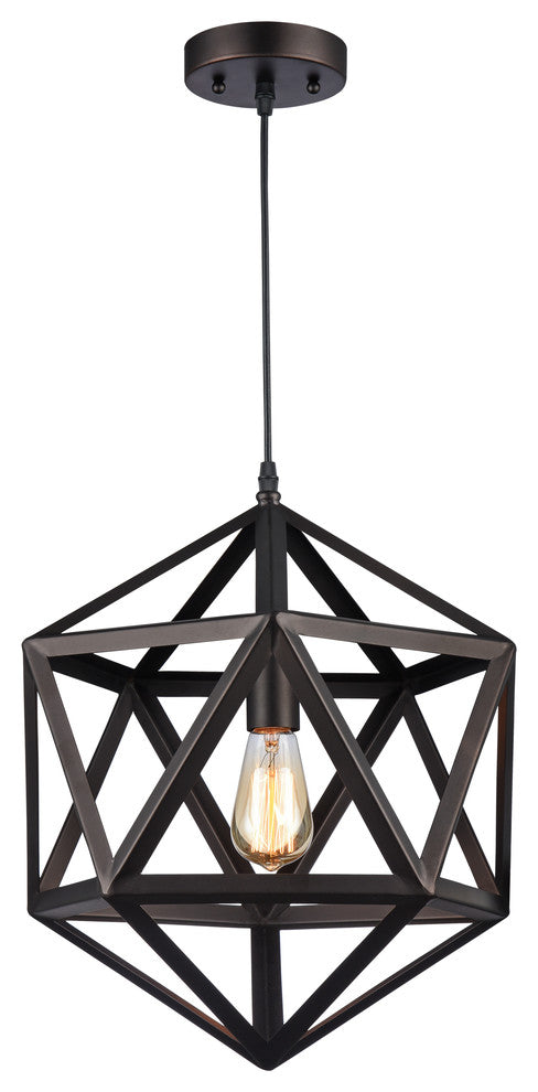 Chloe Lighting Osbert Industrial Oil Rubbed Bronze 1 Light Pendant