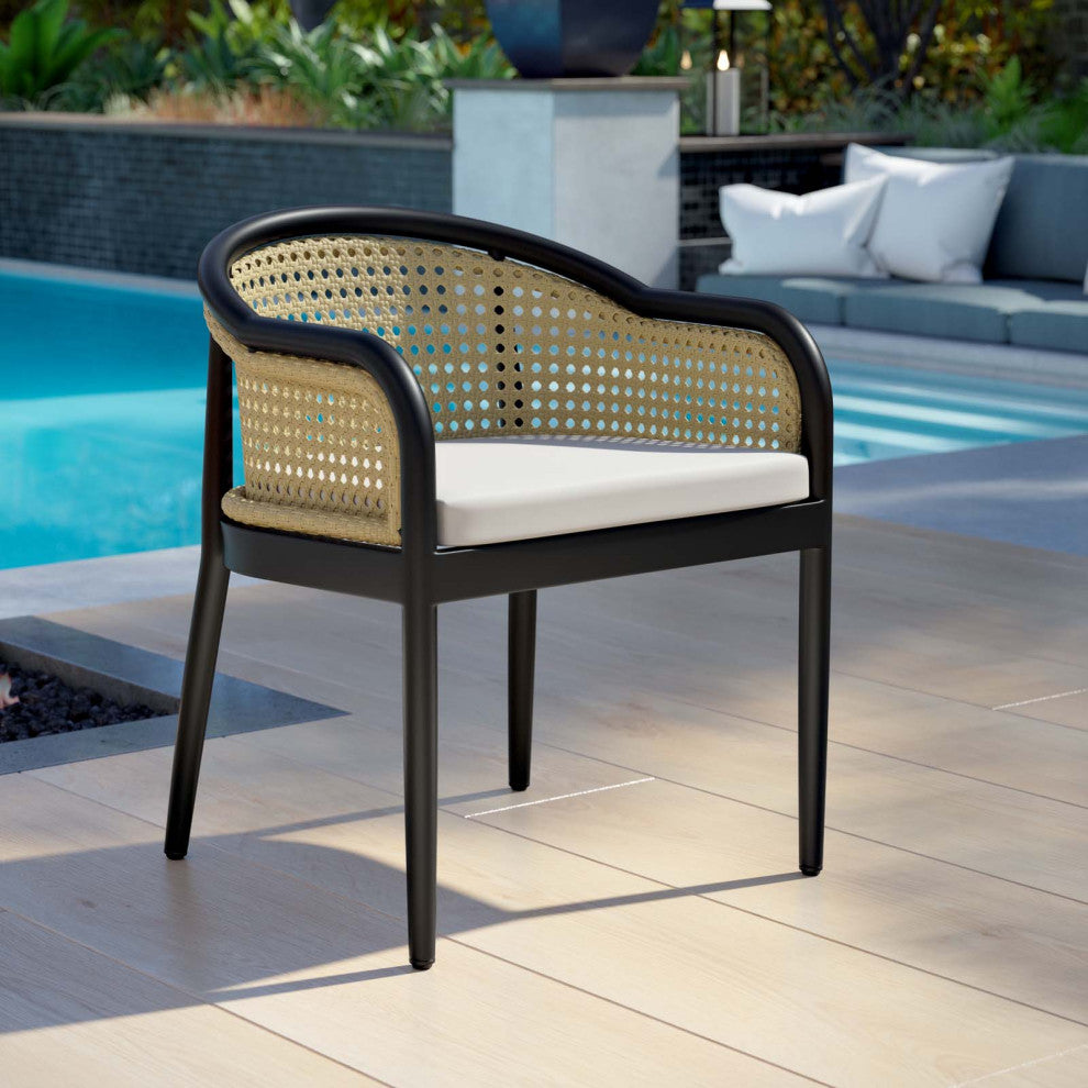 Melbourne Outdoor Patio Dining Armchair Ivory White