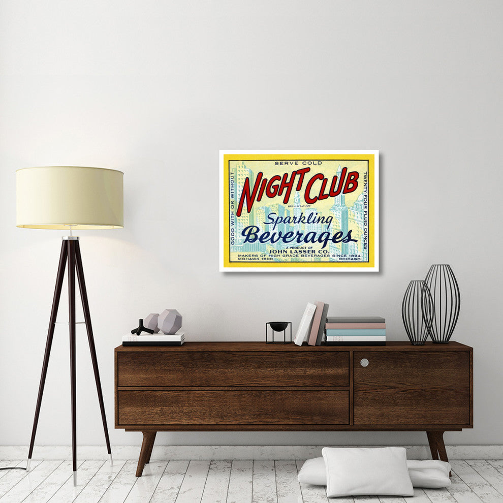 "Night Club Sparkling Beverage" Paper Print by Vintage Booze Labels, 38"x29"