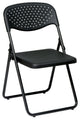 Folding Chair With Plastic Seat and Back, Set of 4, Black
