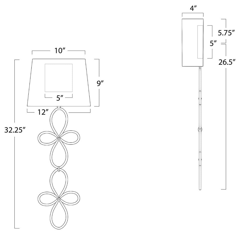 Minuet Sconce, Gold Leaf