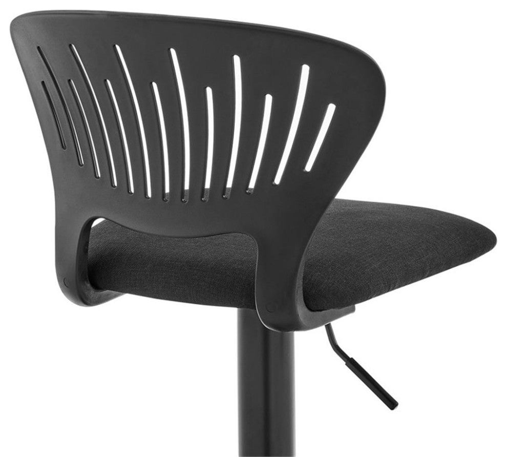 Armen Living Padua 23 - 32" Modern Metal Swivel Stool in Black