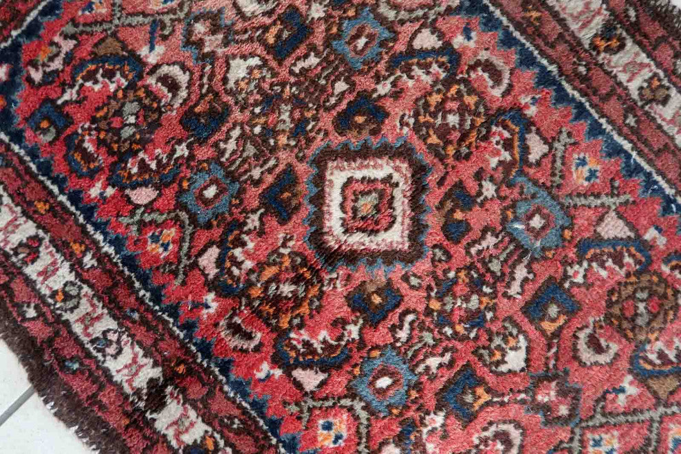 Handmade Vintage Persian Hamadan Rug 2'x2.8', 62cmx86cm, 1970s