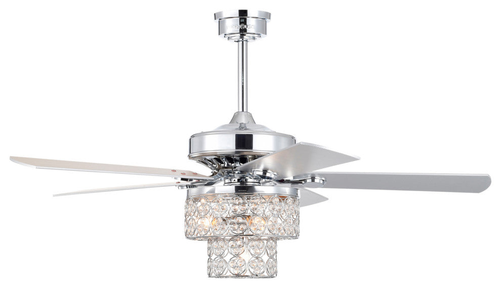 Caderina 52 in. 4-Light Indoor Chrome Finish Ceiling Fan