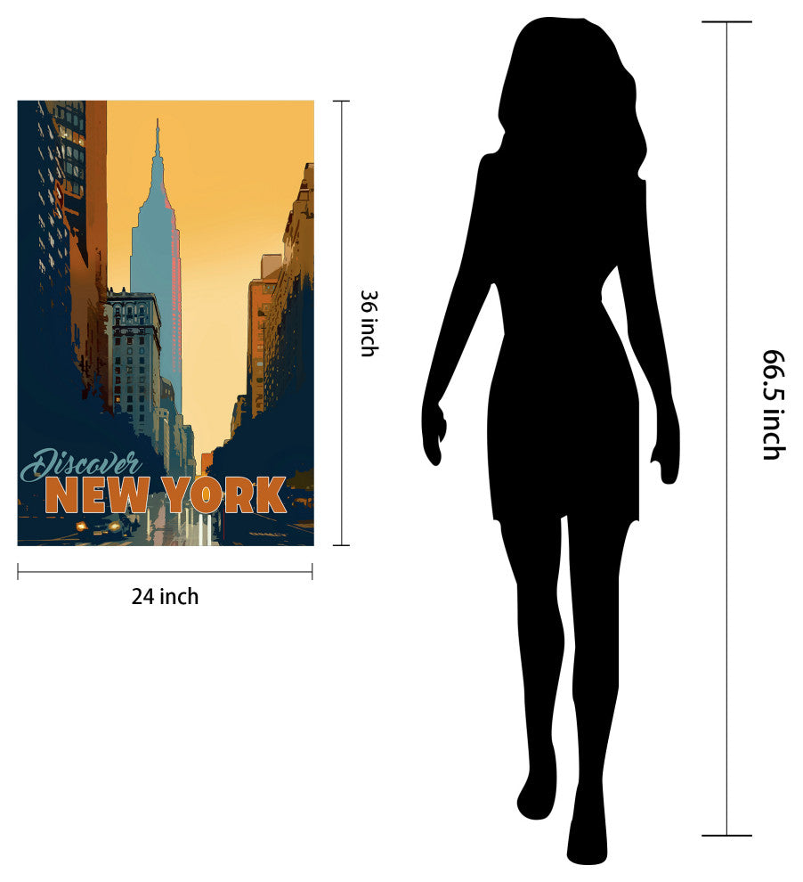 "New York Minute" Frameless Free Floating Tempered Glass Panel Graphic Wall Art