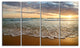 "Bright Cloudy Sunset in Calm Ocean" Seascape Wall Art, 4 Panels, 48"x28"