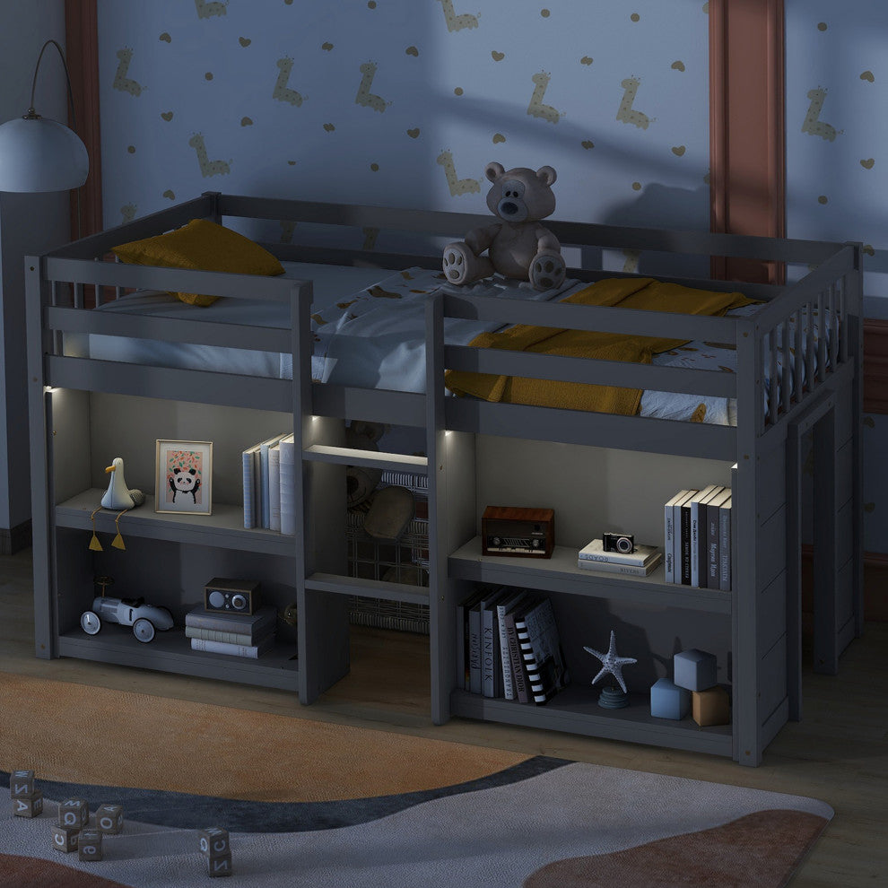 Gewnee Twin Size Kid Low Loft Bed