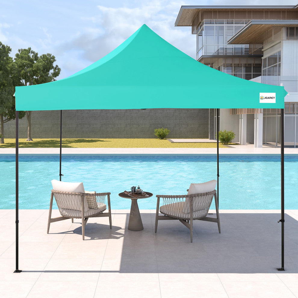 JEAREY Pop Up Canopy Tent, Outdoor Canopy, 4 Sand Bags, Peacock Blue, 10x10ft