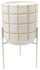 Ceramic Planter with Stand, 6.30"L x 9.72"H x 6.30"W, White