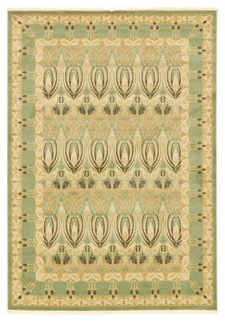 Unique Loom Light Green Carnation Edinburgh 7'x10' Area Rug