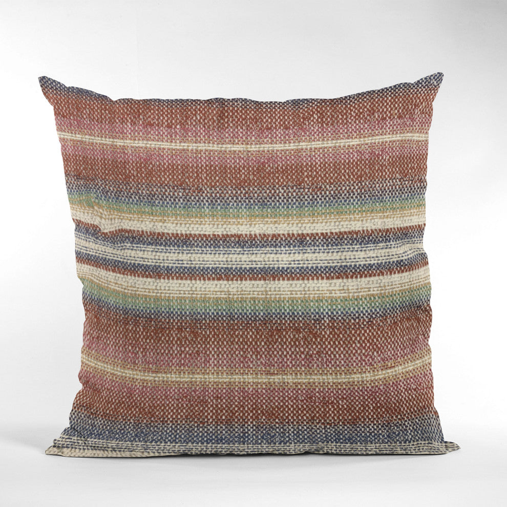 Plutus Multi-Color Lanes Stripe Luxury Throw Pillow, 22"x22"