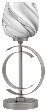 1-Light Table Lamp, Graphite Finish, 6" Onyx Swirl Glass