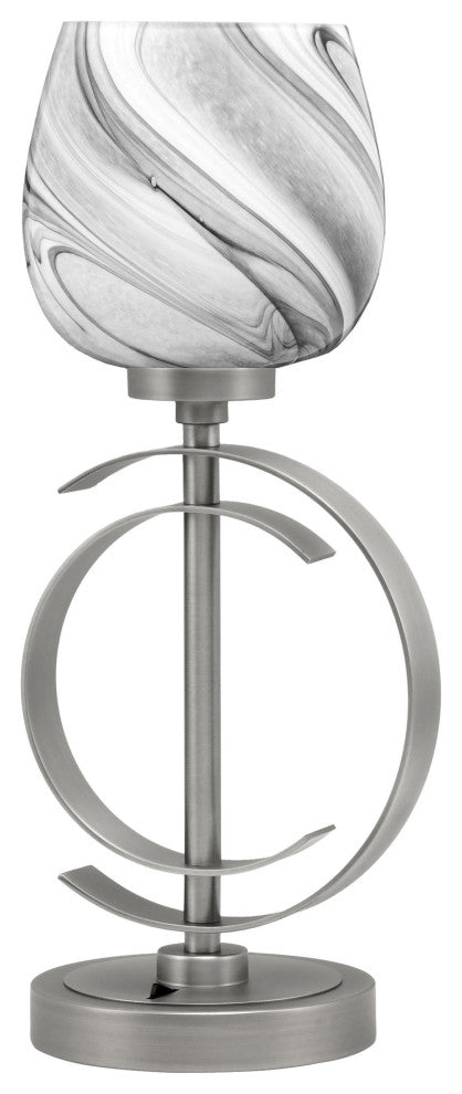 1-Light Table Lamp, Graphite Finish, 6" Onyx Swirl Glass