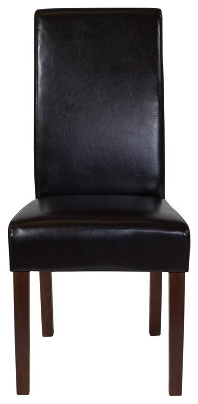 Greenwich Series Brown Leather Parsons Chair