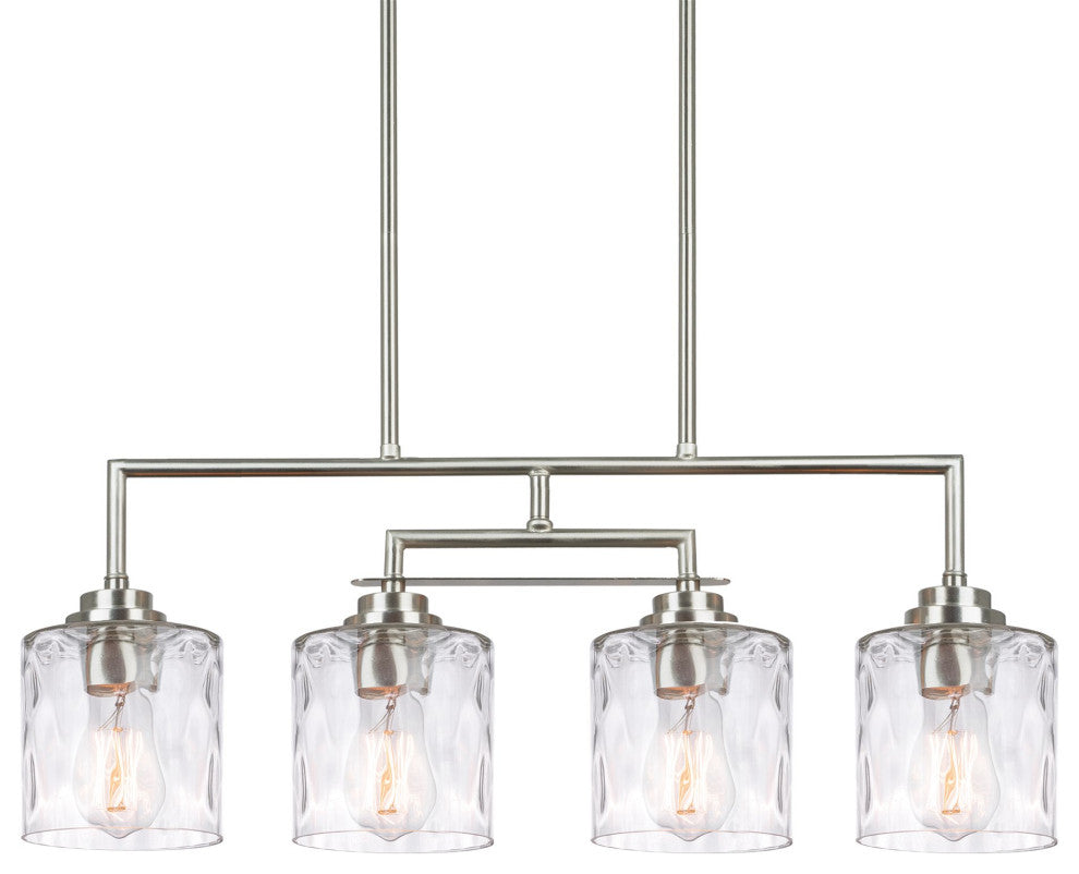 Kira Home Monroe 28" Island Light, Free Swinging Center Arm, Hammered Glass